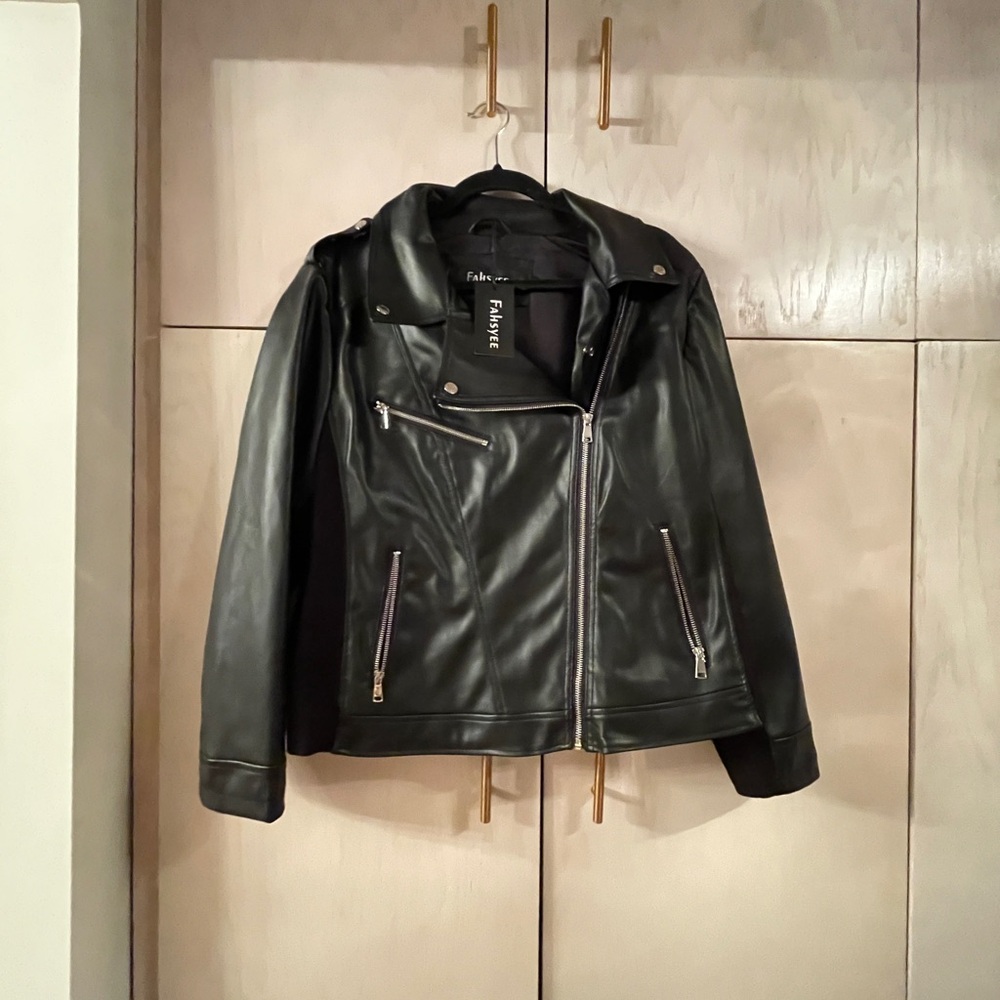Brand new Faux Leather Black Jacket